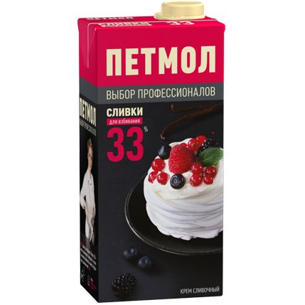 Сливки ПЕТМОЛ стерилизованные 33%, 1л